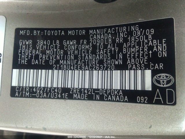 Photo 8 VIN: 2T1BU4EE9AC263720 - TOYOTA COROLLA 