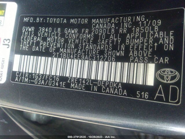 Photo 8 VIN: 2T1BU4EE9AC312706 - TOYOTA COROLLA 