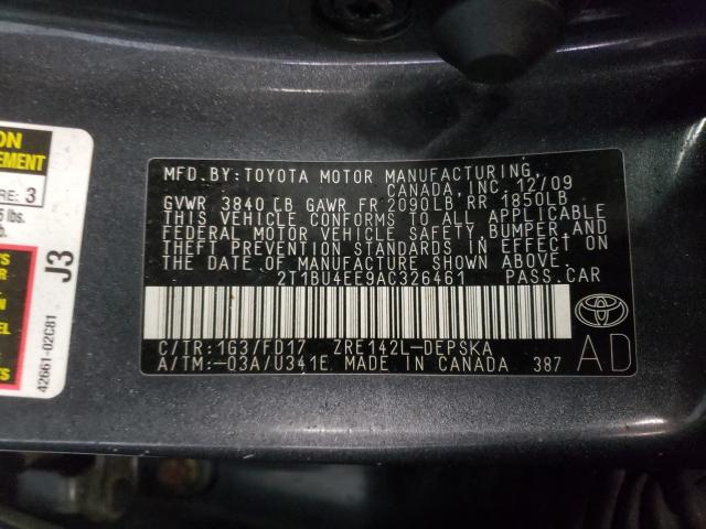 Photo 9 VIN: 2T1BU4EE9AC326461 - TOYOTA COROLLA BA 