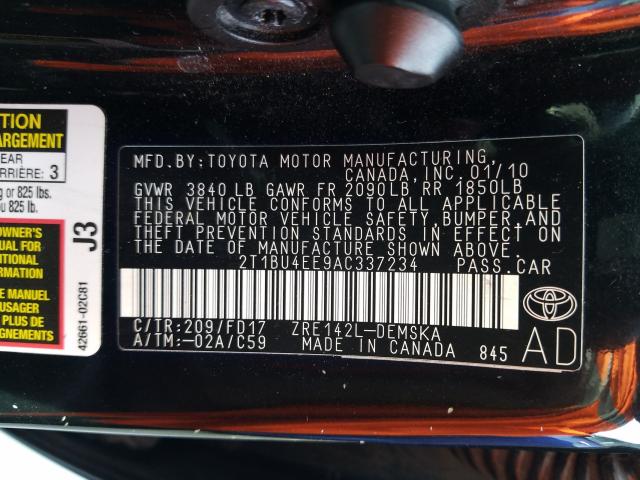 Photo 9 VIN: 2T1BU4EE9AC337234 - TOYOTA COROLLA BA 