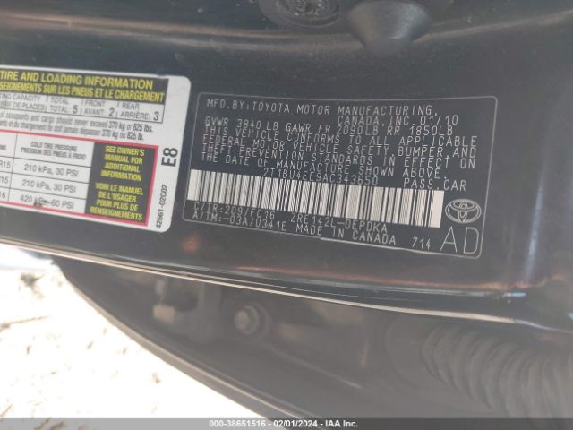 Photo 8 VIN: 2T1BU4EE9AC343650 - TOYOTA COROLLA 