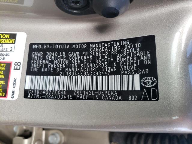 Photo 11 VIN: 2T1BU4EE9AC393447 - TOYOTA COROLLA BA 