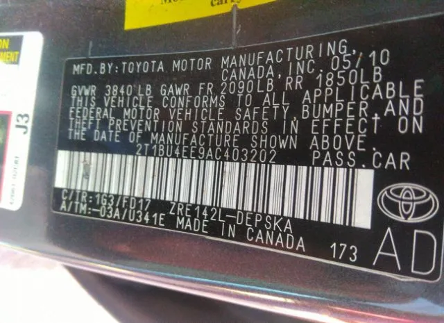 Photo 8 VIN: 2T1BU4EE9AC403202 - TOYOTA COROLLA 