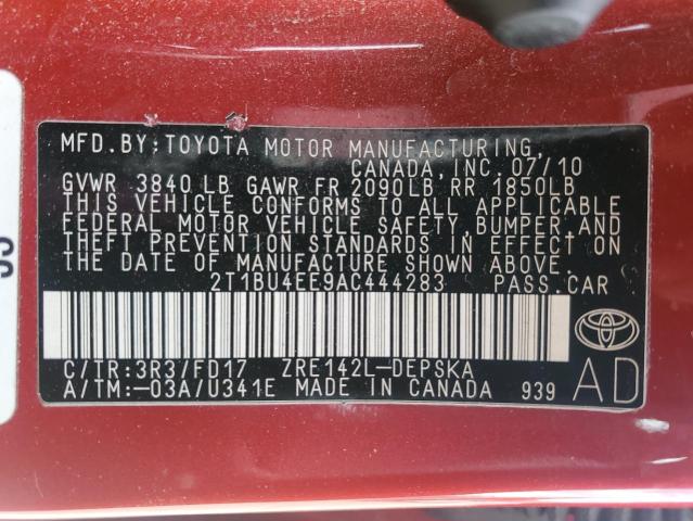 Photo 11 VIN: 2T1BU4EE9AC444283 - TOYOTA COROLLA 