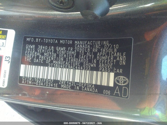 Photo 8 VIN: 2T1BU4EE9AC444333 - TOYOTA COROLLA 