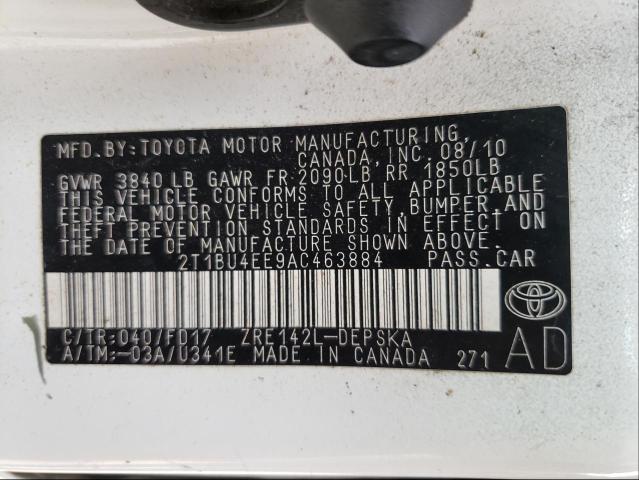 Photo 9 VIN: 2T1BU4EE9AC463884 - TOYOTA COROLLA BA 