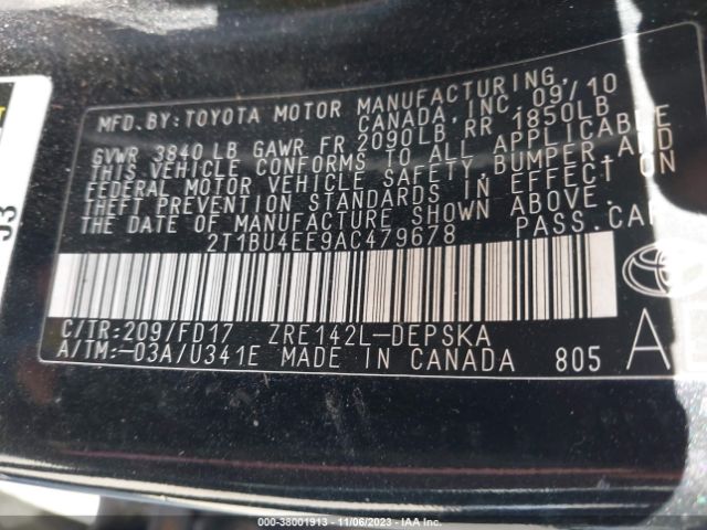 Photo 8 VIN: 2T1BU4EE9AC479678 - TOYOTA COROLLA 