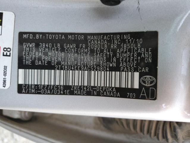 Photo 11 VIN: 2T1BU4EE9AC529804 - TOYOTA COROLLA BA 