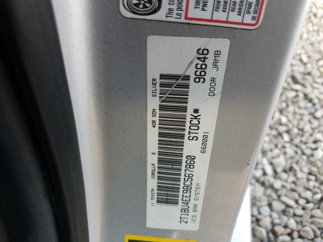 Photo 9 VIN: 2T1BU4EE9BC567860 - TOYOTA COROLLA 