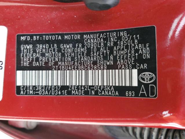 Photo 11 VIN: 2T1BU4EE9BC628589 - TOYOTA COROLLA BA 