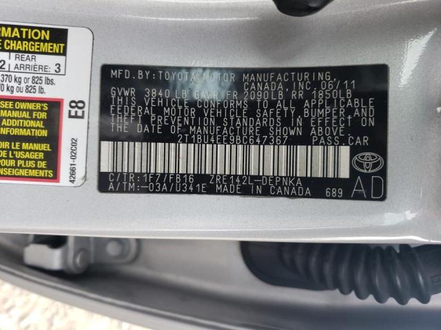 Photo 11 VIN: 2T1BU4EE9BC647367 - TOYOTA COROLLA BA 