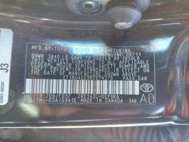 Photo 11 VIN: 2T1BU4EE9BC674276 - TOYOTA COROLLA BA 