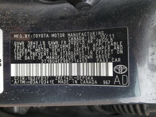 Photo 9 VIN: 2T1BU4EE9BC714453 - TOYOTA COROLLA BA 