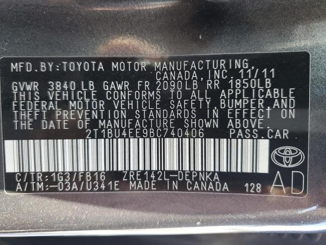 Photo 11 VIN: 2T1BU4EE9BC740406 - TOYOTA COROLLA BA 