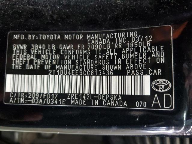 Photo 11 VIN: 2T1BU4EE9CC813436 - TOYOTA COROLLA BA 