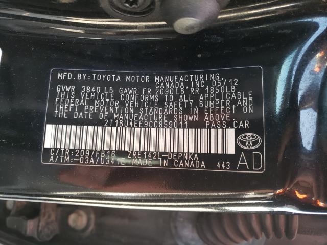 Photo 9 VIN: 2T1BU4EE9CC859011 - TOYOTA COROLLA BA 