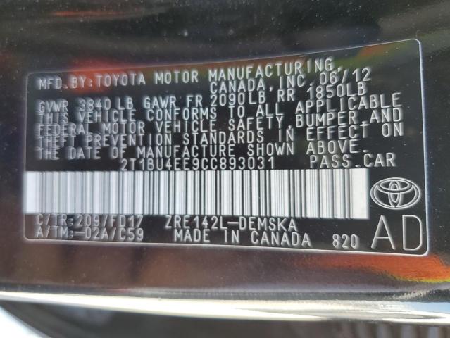 Photo 11 VIN: 2T1BU4EE9CC893031 - TOYOTA COROLLA BA 