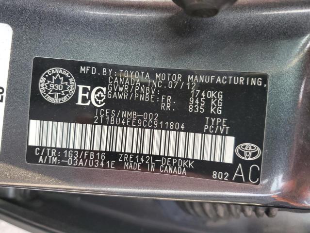 Photo 11 VIN: 2T1BU4EE9CC911804 - TOYOTA COROLLA BA 