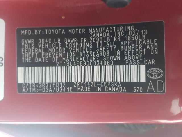 Photo 9 VIN: 2T1BU4EE9DC034863 - TOYOTA COROLLA BA 