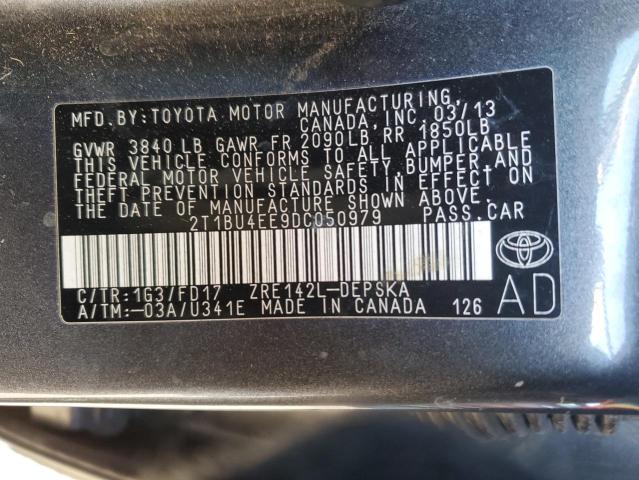 Photo 11 VIN: 2T1BU4EE9DC050979 - TOYOTA COROLLA BA 