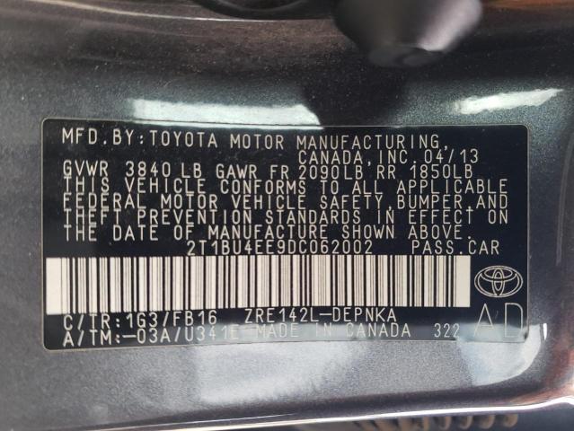 Photo 11 VIN: 2T1BU4EE9DC062002 - TOYOTA COROLLA BA 