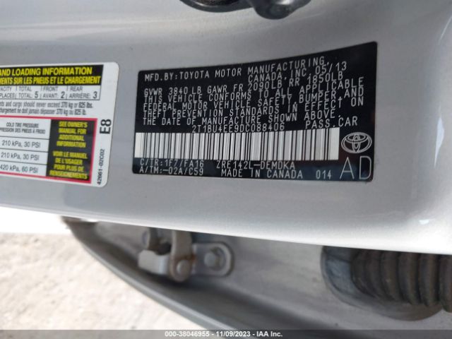 Photo 8 VIN: 2T1BU4EE9DC088406 - TOYOTA COROLLA 