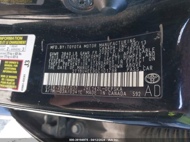 Photo 8 VIN: 2T1BU4EE9DC101798 - TOYOTA COROLLA 