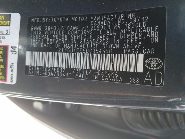 Photo 9 VIN: 2T1BU4EE9DC954556 - TOYOTA COROLLA BA 