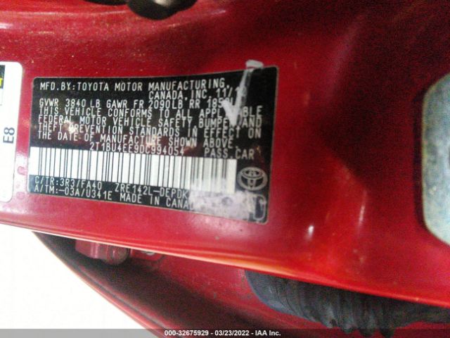 Photo 8 VIN: 2T1BU4EE9DC994054 - TOYOTA COROLLA 