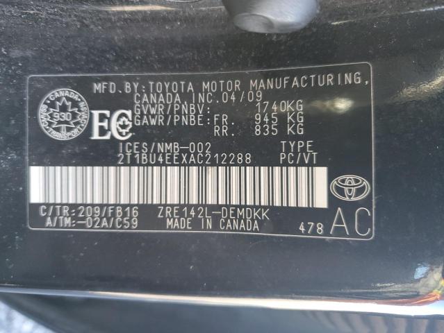 Photo 12 VIN: 2T1BU4EEXAC212288 - TOYOTA COROLLA 