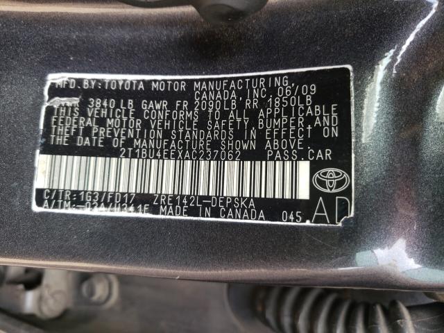 Photo 9 VIN: 2T1BU4EEXAC237062 - TOYOTA COROLLA BA 