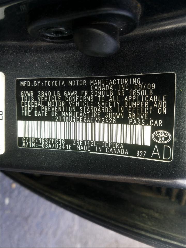 Photo 9 VIN: 2T1BU4EEXAC272426 - TOYOTA COROLLA BA 