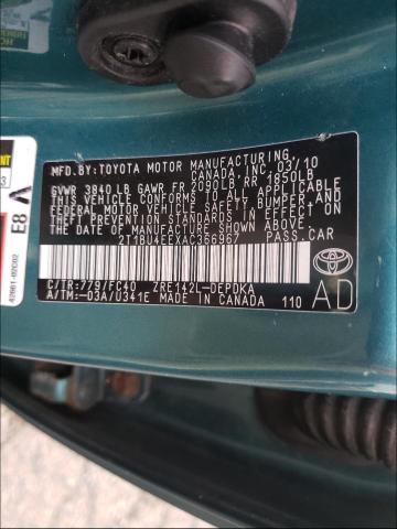 Photo 9 VIN: 2T1BU4EEXAC366967 - TOYOTA COROLLA BA 