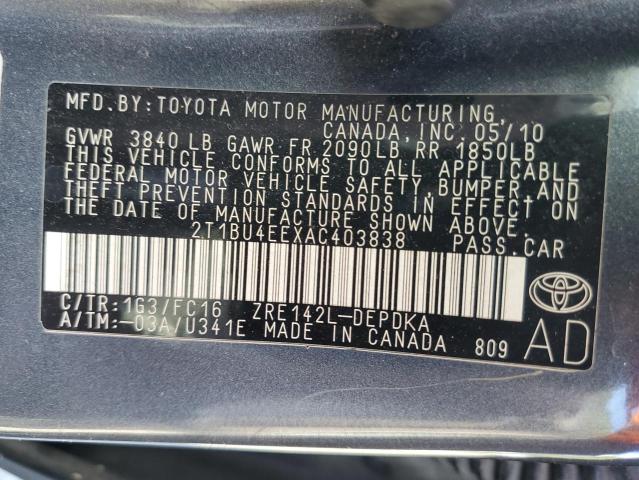 Photo 11 VIN: 2T1BU4EEXAC403838 - TOYOTA COROLLA 