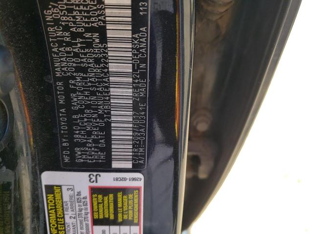 Photo 11 VIN: 2T1BU4EEXAC422325 - TOYOTA COROLLA BA 