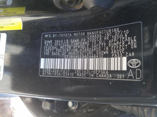 Photo 9 VIN: 2T1BU4EEXAC446432 - TOYOTA COROLLA 