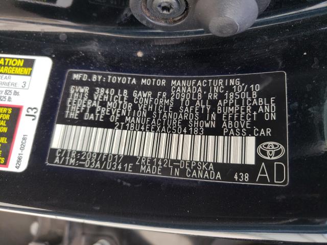 Photo 9 VIN: 2T1BU4EEXAC504183 - TOYOTA COROLLA 