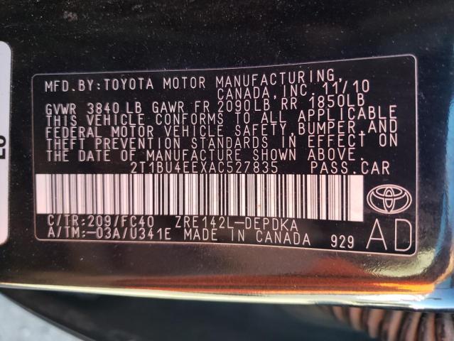 Photo 9 VIN: 2T1BU4EEXAC527835 - TOYOTA COROLLA BA 