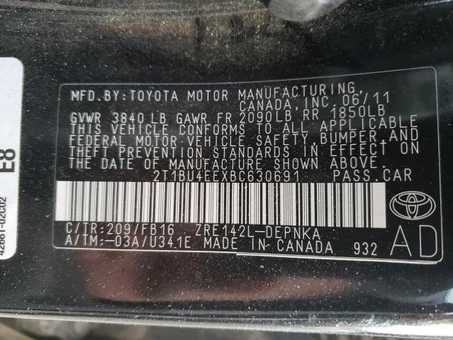 Photo 9 VIN: 2T1BU4EEXBC630691 - TOYOTA COROLLA BA 