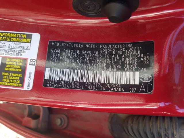 Photo 9 VIN: 2T1BU4EEXBC635888 - TOYOTA COROLLA BA 