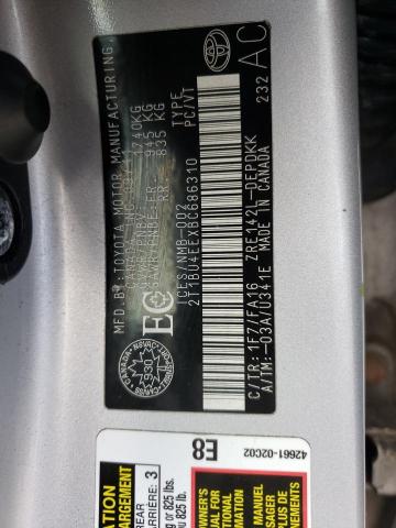 Photo 9 VIN: 2T1BU4EEXBC686310 - TOYOTA COROLLA BA 