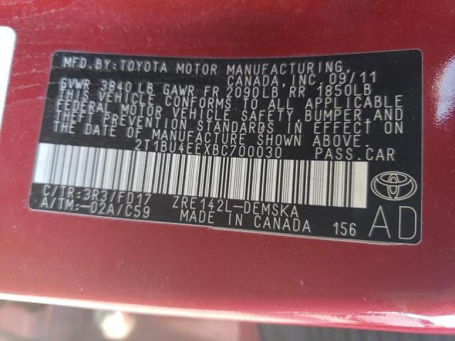 Photo 11 VIN: 2T1BU4EEXBC700030 - TOYOTA COROLLA 