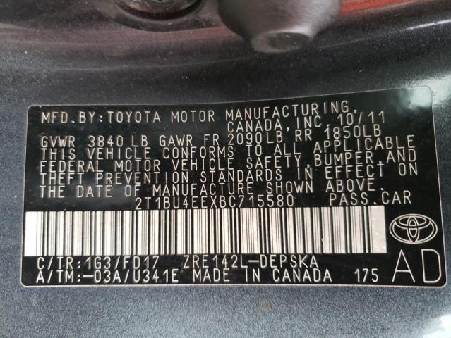 Photo 11 VIN: 2T1BU4EEXBC715580 - TOYOTA COROLLA BA 