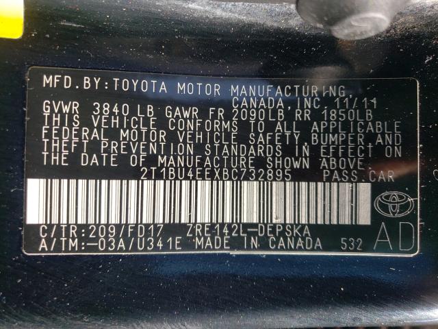 Photo 9 VIN: 2T1BU4EEXBC732895 - TOYOTA COROLLA BA 