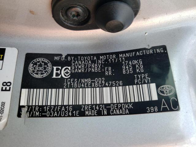 Photo 11 VIN: 2T1BU4EEXBC747526 - TOYOTA COROLLA BA 