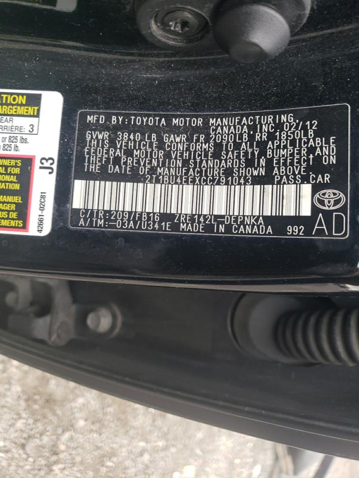 Photo 11 VIN: 2T1BU4EEXCC791043 - TOYOTA COROLLA 