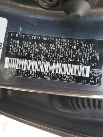 Photo 12 VIN: 2T1BU4EEXCC836272 - TOYOTA COROLLA BA 