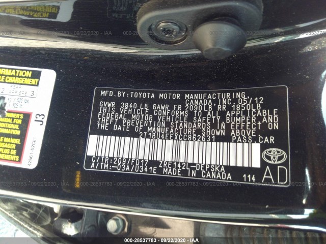 Photo 8 VIN: 2T1BU4EEXCC862631 - TOYOTA COROLLA 