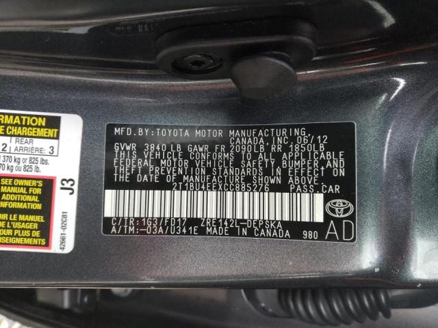 Photo 9 VIN: 2T1BU4EEXCC885276 - TOYOTA COROLLA BA 