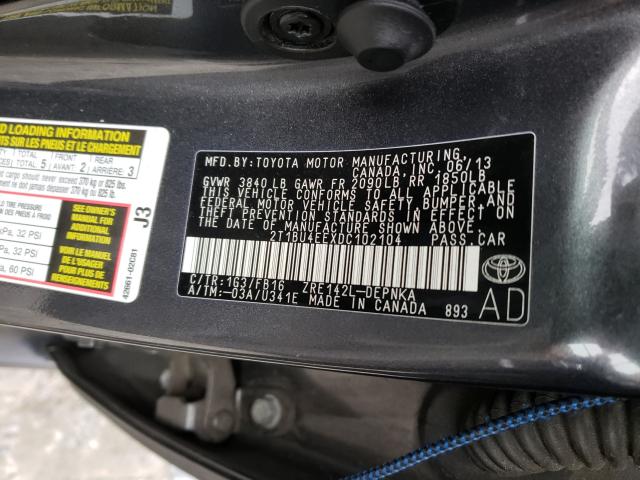 Photo 9 VIN: 2T1BU4EEXDC102104 - TOYOTA COROLLA BA 